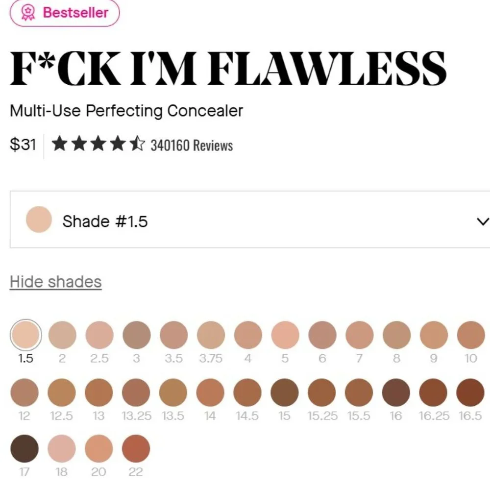 IL MAKIAGE F*CK I'M FLAWLESS Shade 1.5 - Multi-Use Perfecting Concealer NWT